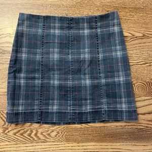 Gray plaid pencil skirt